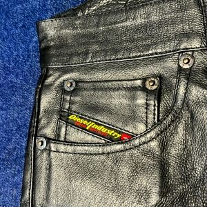 Black Leather Diesel Pants